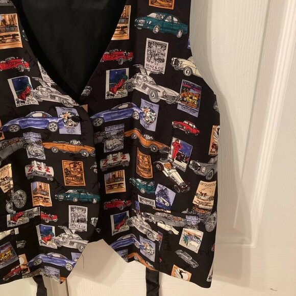 Nicole Miller Mercedes Benz 100% Silk Vest Car Rare 1995 Large L Excellent - Picture 3 of 8